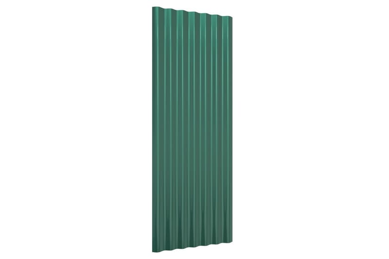 Takpaneler 12 stk pulverlakkert stål grønn 100x36 cm - Takpanel & takplate