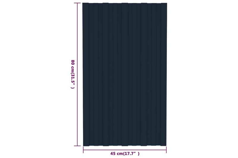 Takplater 12 stk antrasitt 80x45 cm galvanisert stål - Hus & oppussing - Bygg - Gulv, vegg & tak - Platemateriale & byggeplate - Takpanel & takplate