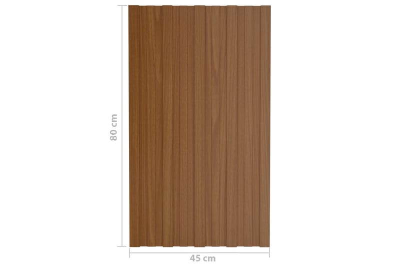 Takplater 12 stk brun 80x45 cm galvanisert stål - Takpanel & takplate