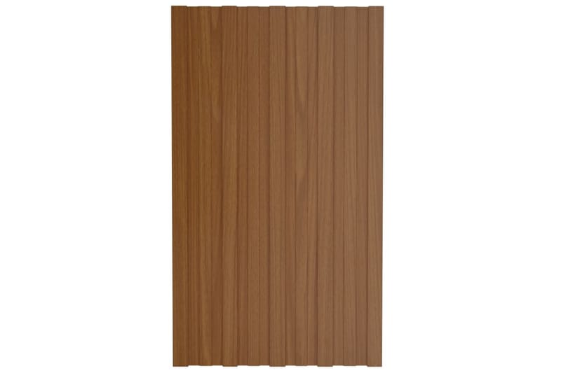 Takplater 12 stk brun 80x45 cm galvanisert stål - Takpanel & takplate