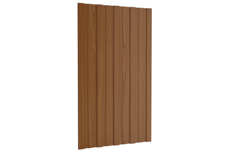 Takplater 12 stk brun 80x45 cm galvanisert stål - Takpanel & takplate