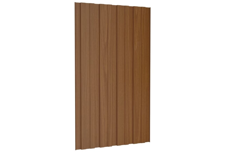 Takplater 12 stk brun 80x45 cm galvanisert stål - Takpanel & takplate