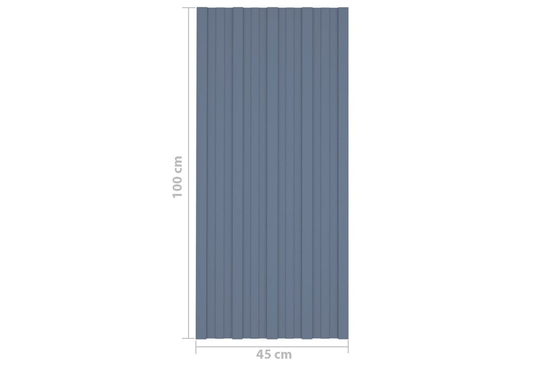 Takplater 12 stk grå 100x45 cm galvanisert stål - Hus & oppussing - Bygg - Gulv, vegg & tak - Platemateriale & byggeplate - Takpanel & takplate