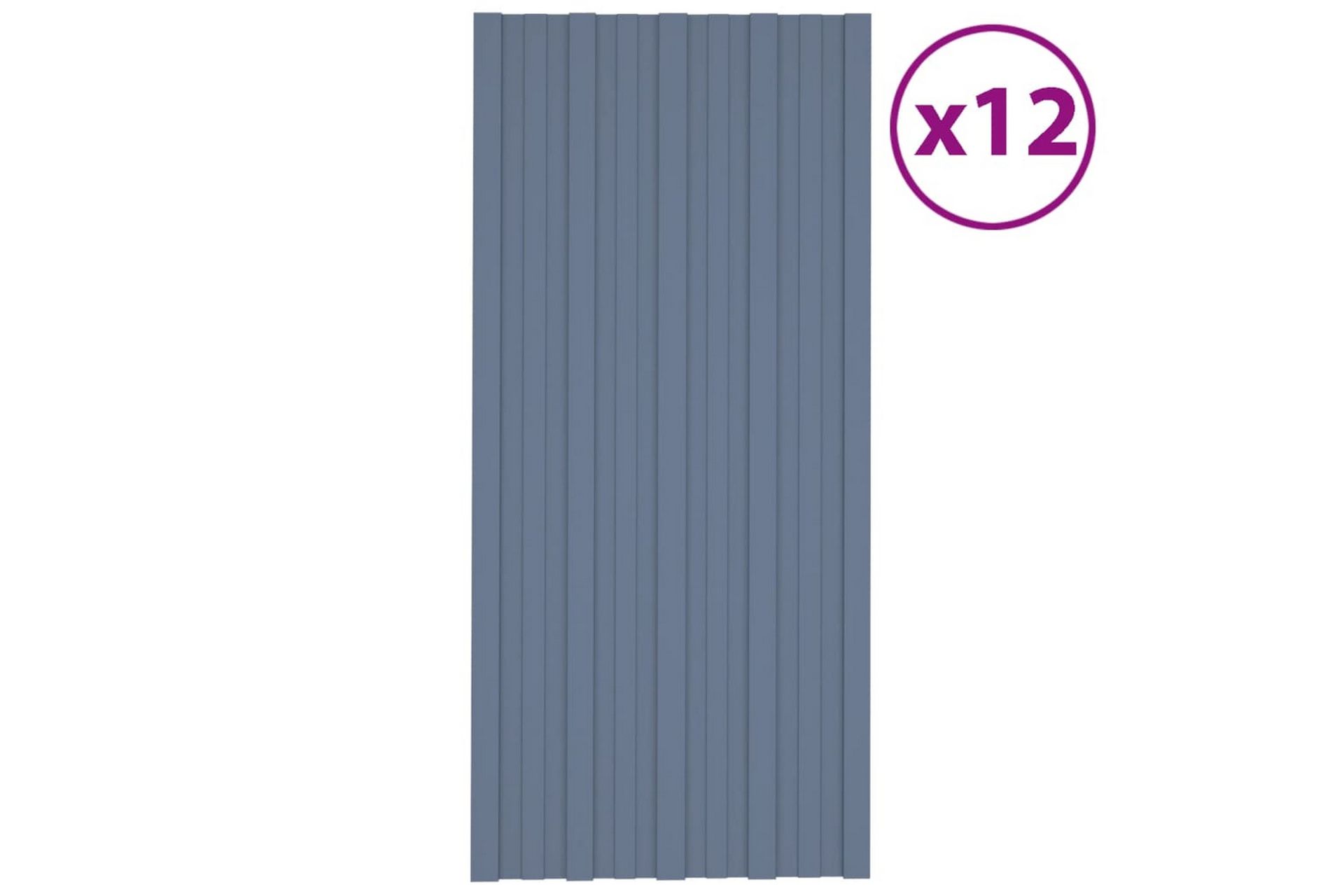 Takplater 12 stk grå 100x45 cm galvanisert stål - Hus & oppussing - Bygg - Gulv, vegg & tak - Platemateriale & byggeplate - Takpanel & takplate