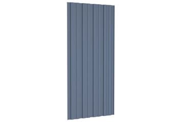 Takplater 12 stk grå 100x45 cm galvanisert stål - Hus & oppussing - Bygg - Gulv, vegg & tak - Platemateriale & byggeplate - Takpanel & takplate