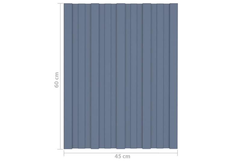 Takplater 12 stk grå 60x45 cm galvanisert stål - Takpanel & takplate