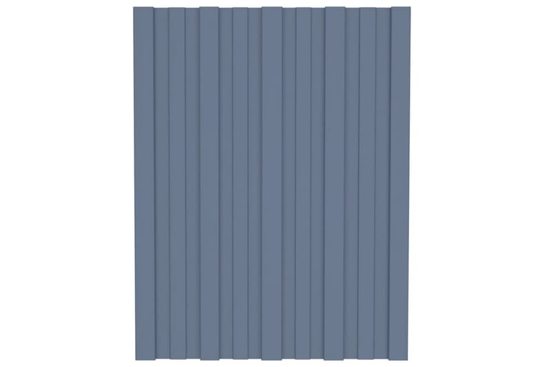 Takplater 12 stk grå 60x45 cm galvanisert stål - Takpanel & takplate