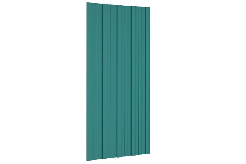 Takplater 12 stk grønn 100x45 cm galvanisert stål - Takpanel & takplate