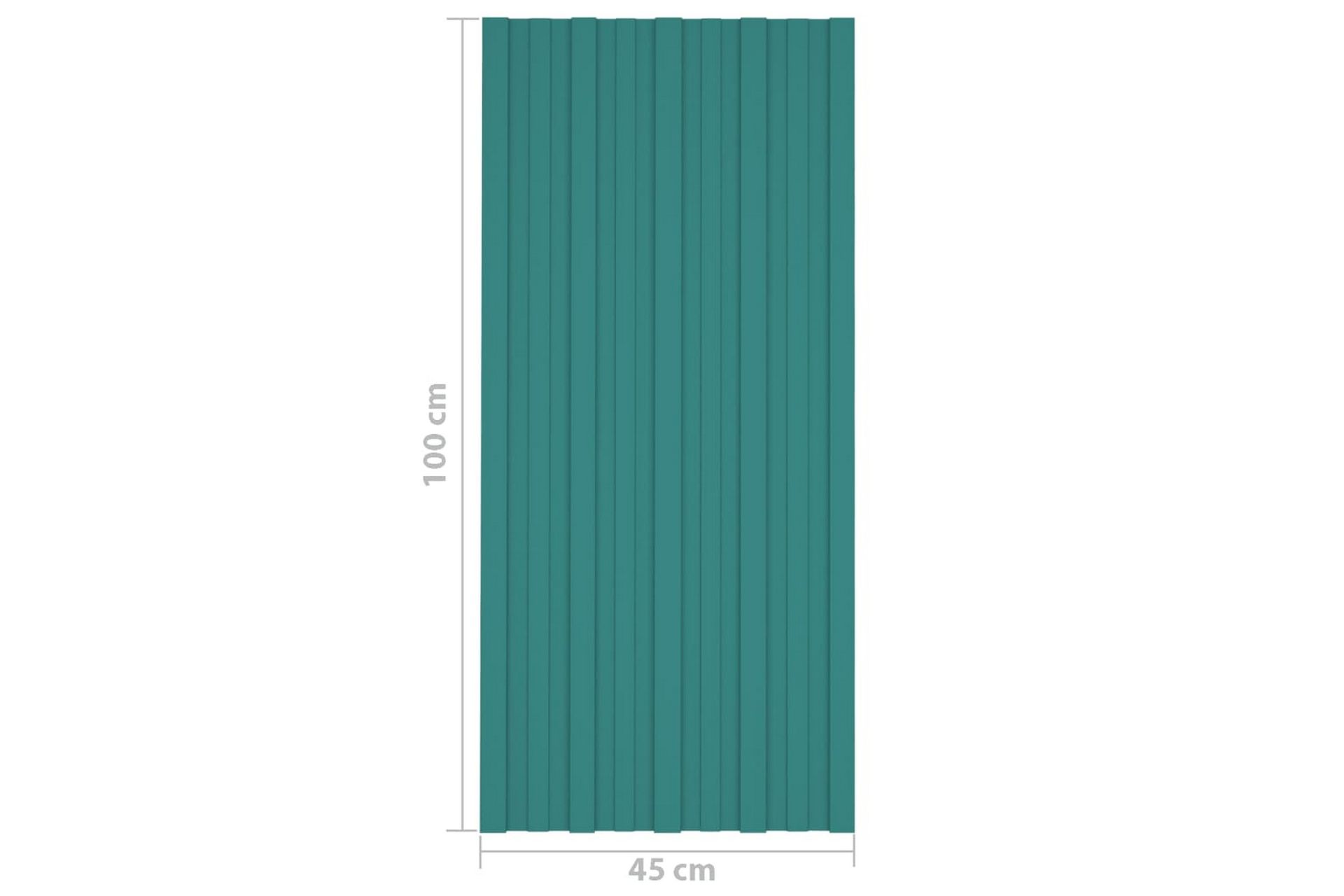 Takplater 12 stk grønn 100x45 cm galvanisert stål - Hus & oppussing - Bygg - Gulv, vegg & tak - Platemateriale & byggeplate - Takpanel & takplate