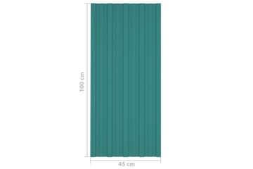 Takplater 12 stk grønn 100x45 cm galvanisert stål - Hus & oppussing - Bygg - Gulv, vegg & tak - Platemateriale & byggeplate - Takpanel & takplate