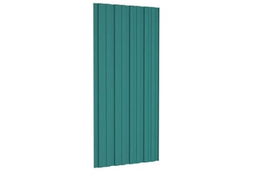 Takplater 12 stk grønn 100x45 cm galvanisert stål - Hus & oppussing - Bygg - Gulv, vegg & tak - Platemateriale & byggeplate - Takpanel & takplate