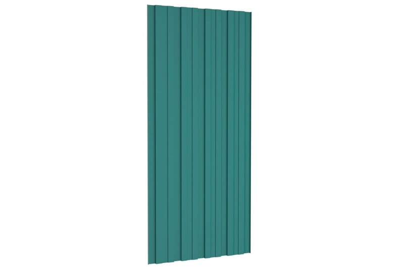 Takplater 12 stk grønn 100x45 cm galvanisert stål - Takpanel & takplate