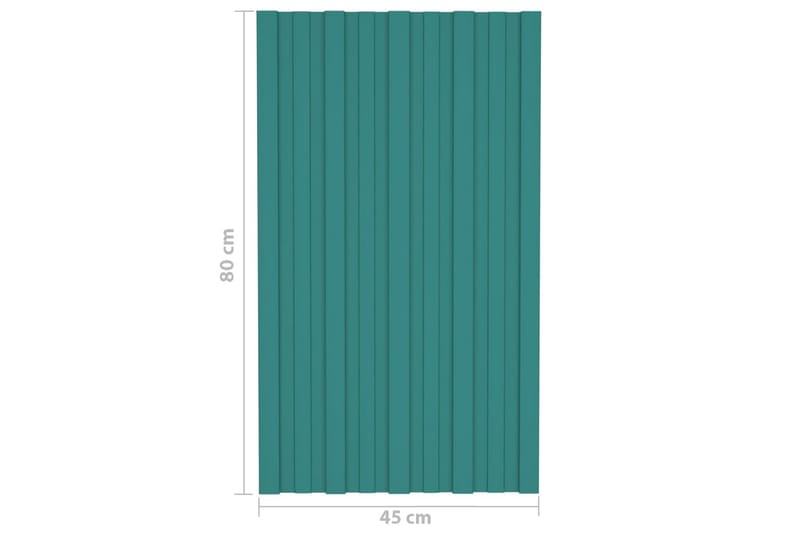 Takplater 12 stk grønn 80x45 cm galvanisert stål - Hus & oppussing - Bygg - Gulv, vegg & tak - Platemateriale & byggeplate - Takpanel & takplate
