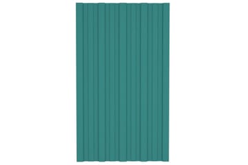 Takplater 12 stk grønn 80x45 cm galvanisert stål - Hus & oppussing - Bygg - Gulv, vegg & tak - Platemateriale & byggeplate - Takpanel & takplate