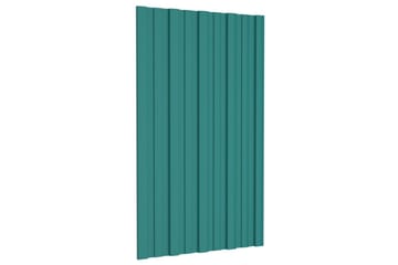 Takplater 12 stk grønn 80x45 cm galvanisert stål - Hus & oppussing - Bygg - Gulv, vegg & tak - Platemateriale & byggeplate - Takpanel & takplate