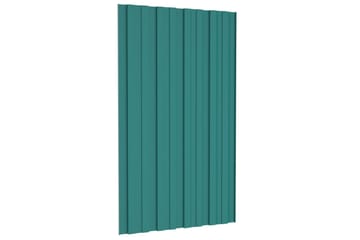 Takplater 12 stk grønn 80x45 cm galvanisert stål - Hus & oppussing - Bygg - Gulv, vegg & tak - Platemateriale & byggeplate - Takpanel & takplate