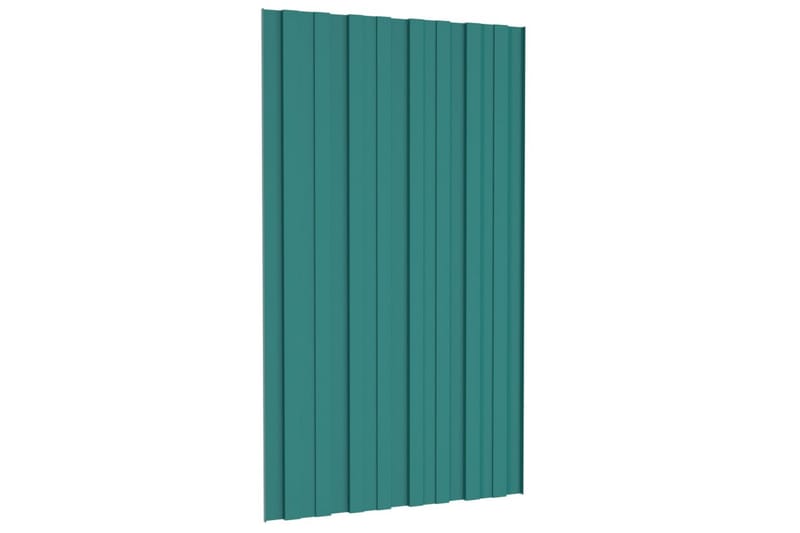 Takplater 12 stk grønn 80x45 cm galvanisert stål - Hus & oppussing - Bygg - Gulv, vegg & tak - Platemateriale & byggeplate - Takpanel & takplate