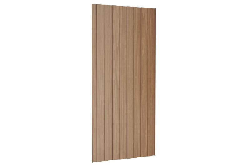 Takplater 12 stk lyst tre 100x45 cm galvanisert stål - Hus & oppussing - Bygg - Gulv, vegg & tak - Platemateriale & byggeplate - Takpanel & takplate