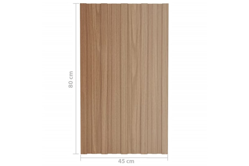 Takplater 12 stk lyst tre 80x45 cm galvanisert stål - Hus & oppussing - Bygg - Gulv, vegg & tak - Platemateriale & byggeplate - Takpanel & takplate