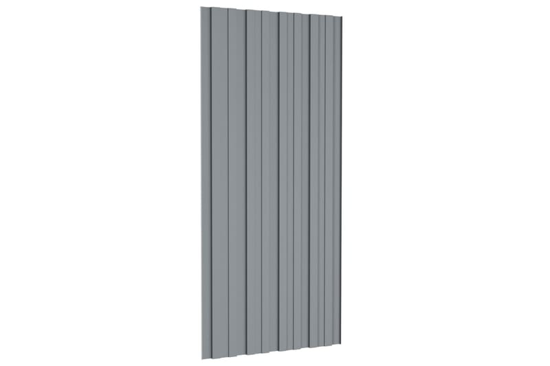 Takplater 12 stk sølv 100x45 cm galvanisert stål - Takpanel & takplate