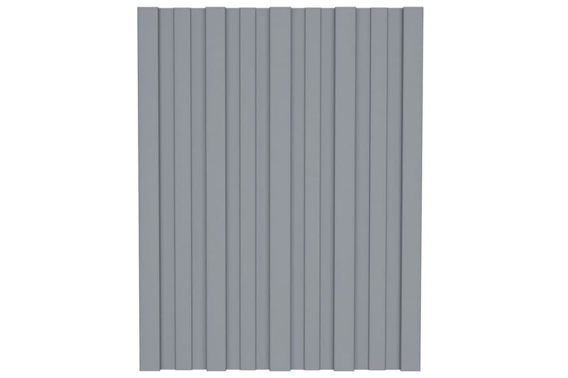 Takplater 12 stk sølv 60x45 cm galvanisert stål - Takpanel & takplate