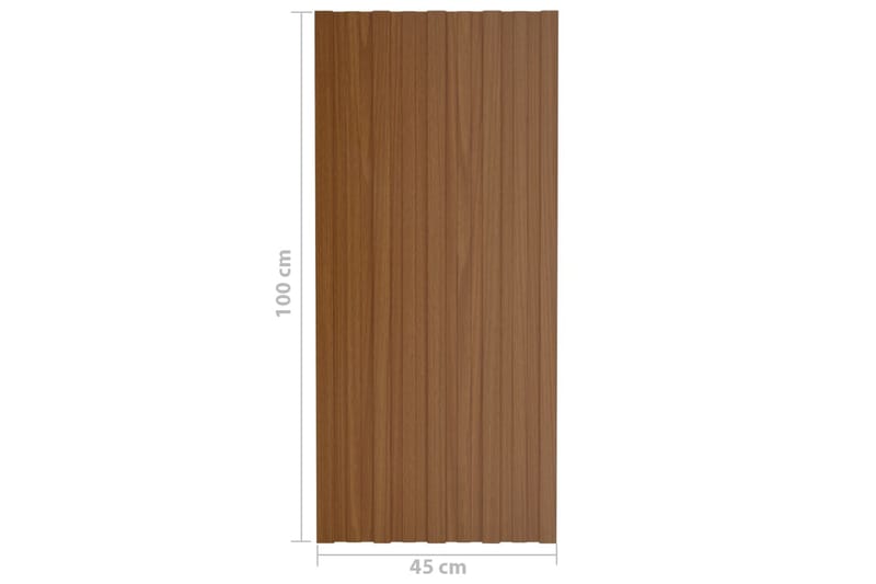 Takplater 36 stk brun 100x45 cm galvanisert stål - Hus & oppussing - Bygg - Gulv, vegg & tak - Platemateriale & byggeplate - Takpanel & takplate