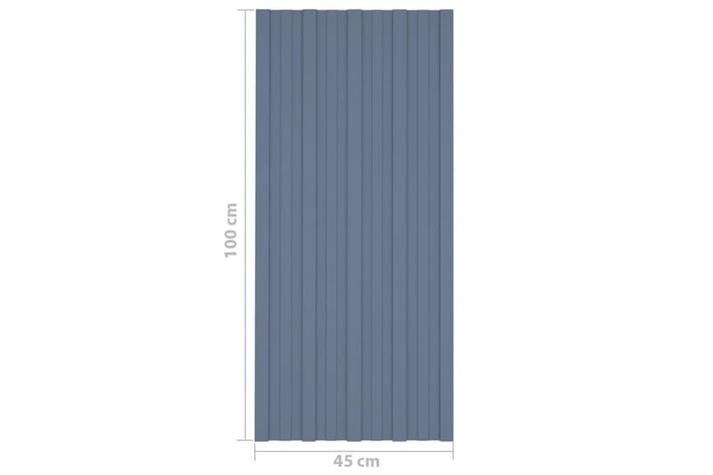 Takplater 36 stk grå 100x45 cm galvanisert stål - Takpanel & takplate