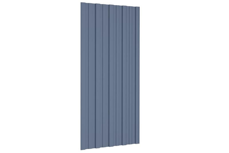 Takplater 36 stk grå 100x45 cm galvanisert stål - Takpanel & takplate