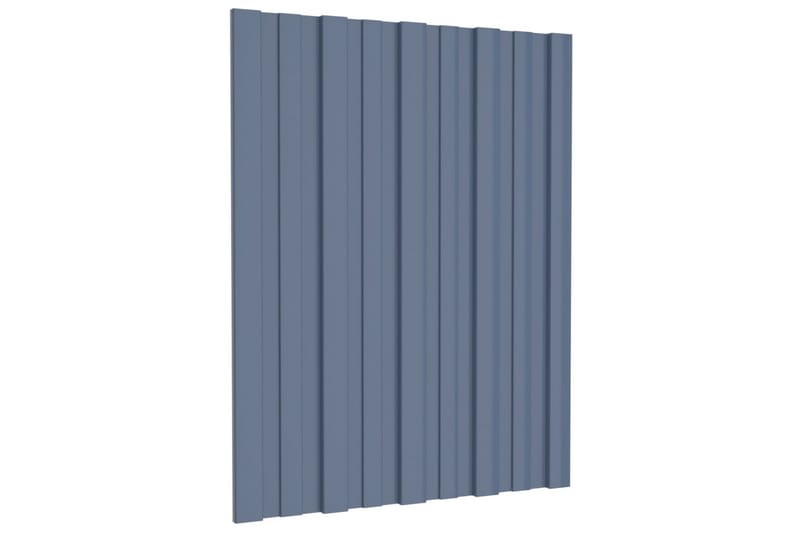 Takplater 36 stk grå 60x45 cm galvanisert stål - Takpanel & takplate