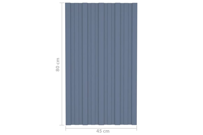 Takplater 36 stk grå 80x45 cm galvanisert stål - Hus & oppussing - Bygg - Gulv, vegg & tak - Platemateriale & byggeplate - Takpanel & takplate