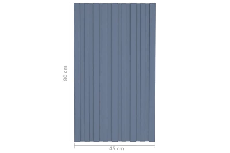 Takplater 36 stk grå 80x45 cm galvanisert stål - Takpanel & takplate