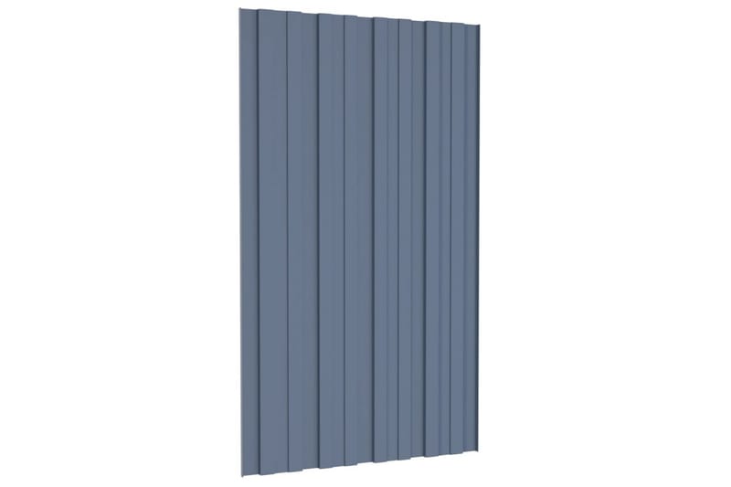 Takplater 36 stk grå 80x45 cm galvanisert stål - Hus & oppussing - Bygg - Gulv, vegg & tak - Platemateriale & byggeplate - Takpanel & takplate
