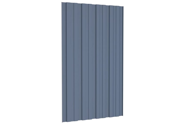 Takplater 36 stk grå 80x45 cm galvanisert stål - Takpanel & takplate