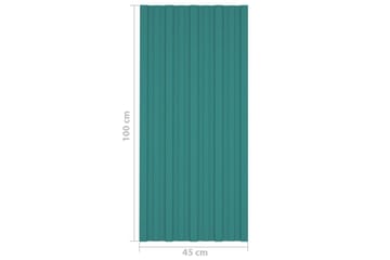 Takplater 36 stk grønn 100x45 cm galvanisert stål - Hus & oppussing - Bygg - Gulv, vegg & tak - Platemateriale & byggeplate - Takpanel & takplate