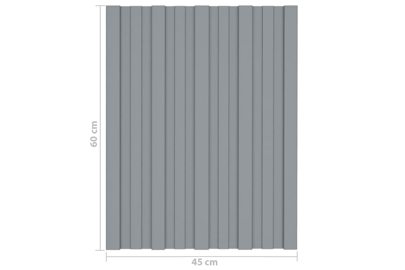 Takplater 36 stk sølv 60x45 cm galvanisert stål - Takpanel & takplate