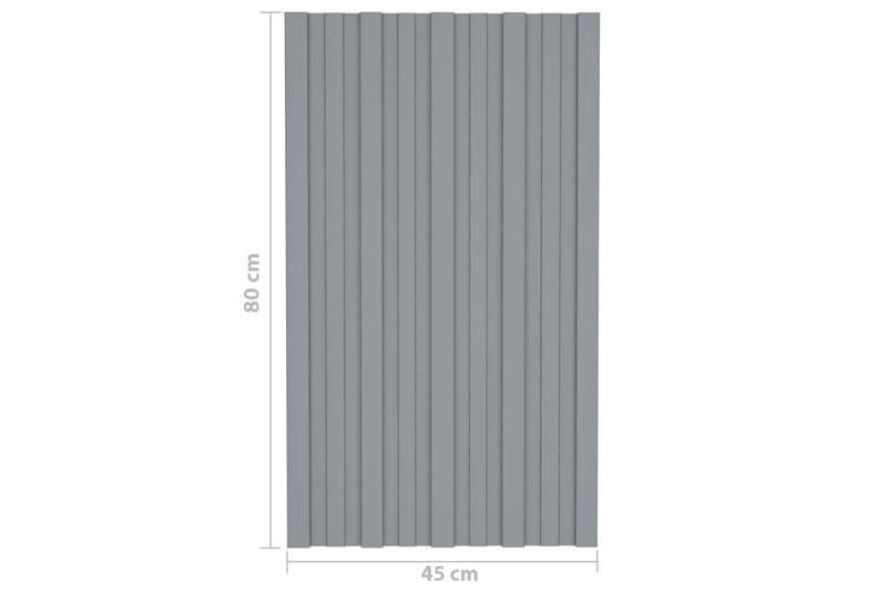 Takplater 36 stk sølv 80x45 cm galvanisert stål - Takpanel & takplate