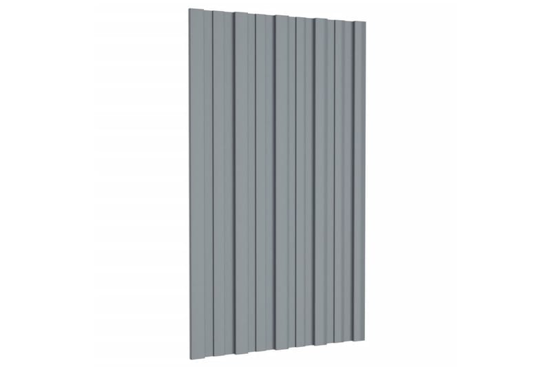 Takplater 36 stk sølv 80x45 cm galvanisert stål - Takpanel & takplate