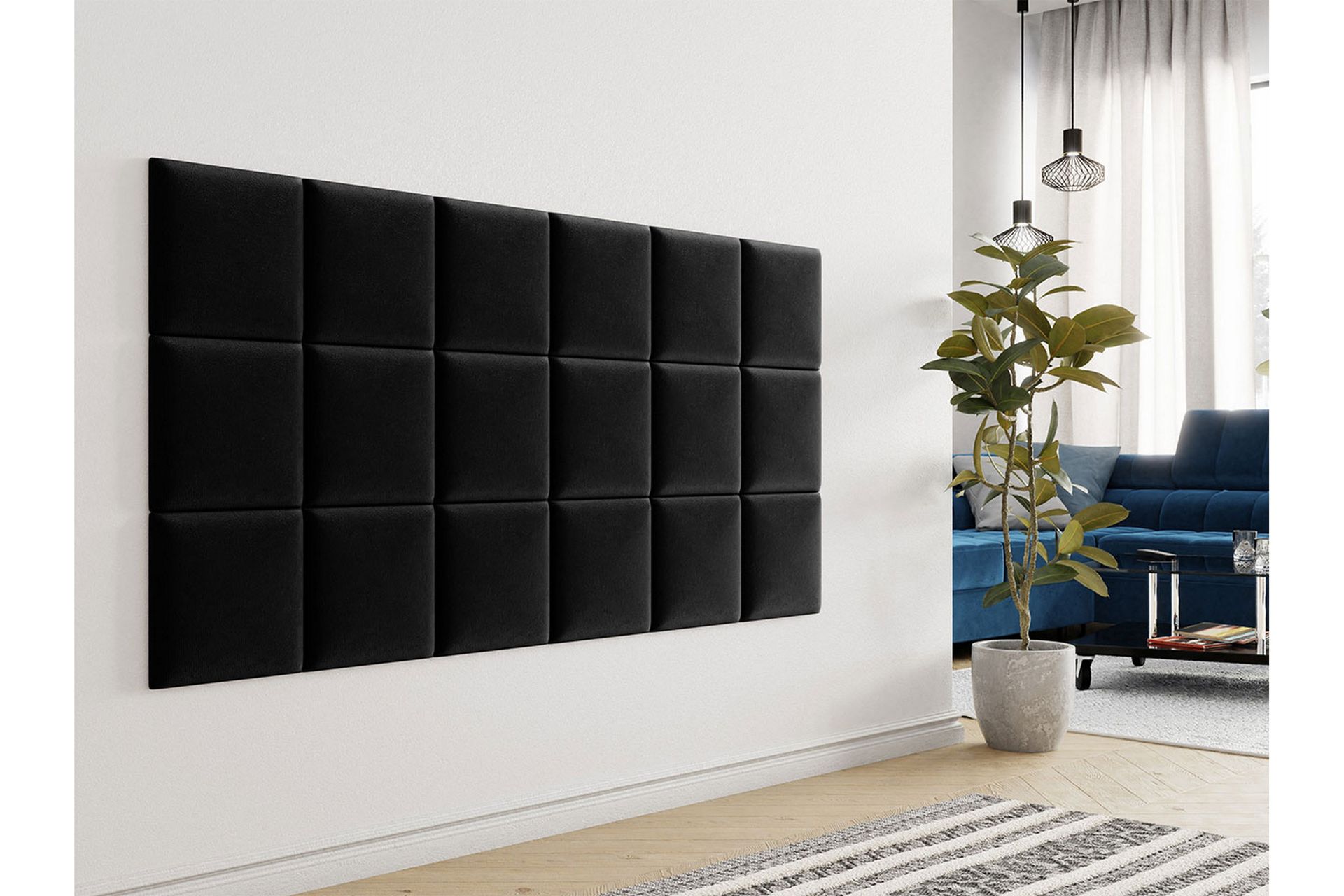 Zaratuz Veggpanel 30x30 cm - Svart - Hus & oppussing - Bygg - Gulv, vegg & tak - Platemateriale & byggeplate - Innvendig panel