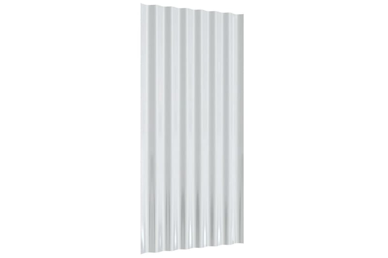 beBasic Takpaneler 12 stk pulverlakkert stål grå 80x36 cm - GrÃ¥ - Innertak