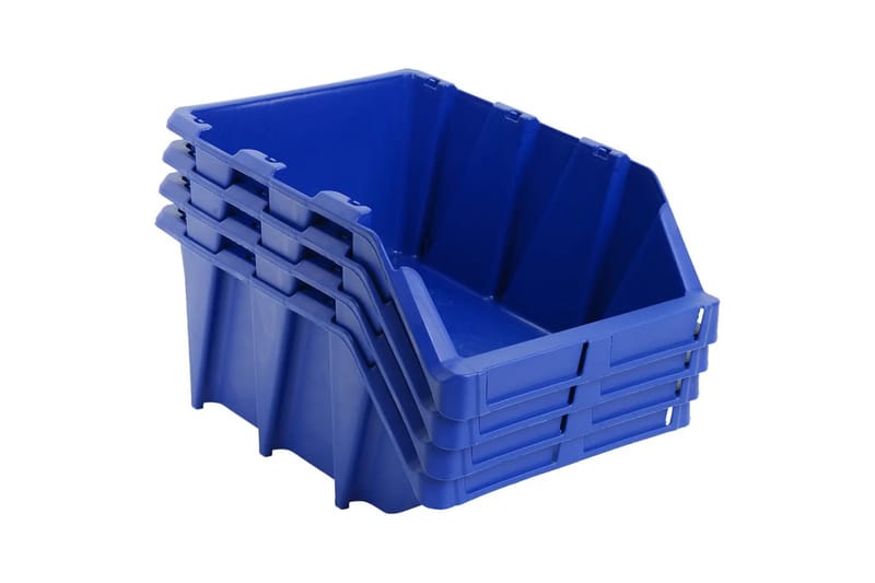 Oppbevaringsbokser stablebare 35 stk 218x360x156 mm blå - Garasjeinteriør & garasjeoppbevarin - Sortimentsboks