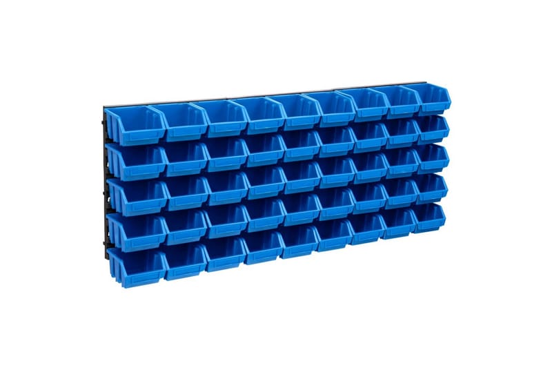 Oppbevaringsbokssett i 48 deler med veggpaneler blå og svart - Blå - Garasjeinteriør & garasjeoppbevarin - Sortimentsboks