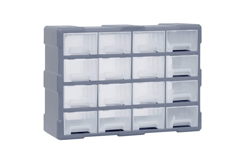 Sortimentskap med 16 mellomstore skuffer 52x16x37 cm - Grå - Hus & oppussing - Verktøy & maskiner - Oppbevaring verktøy