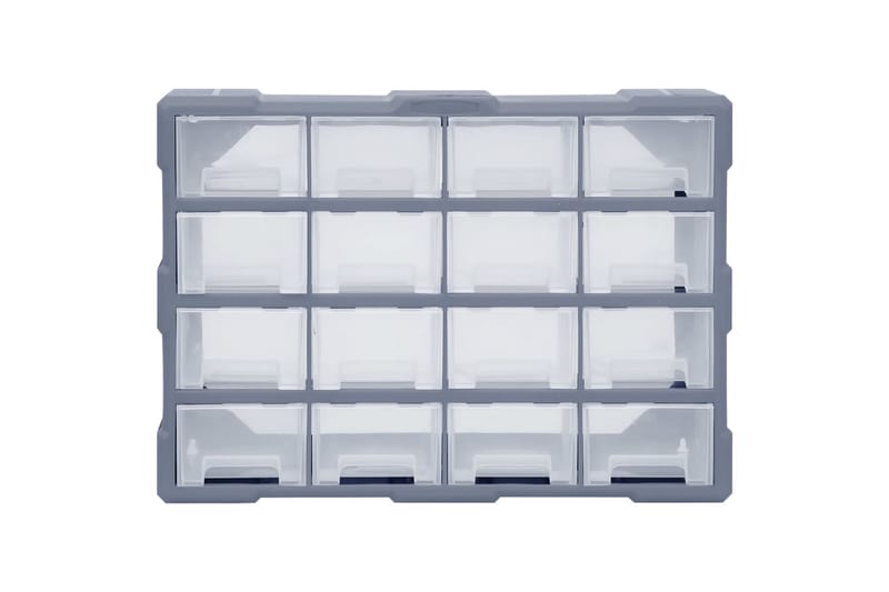 Sortimentskap med 16 mellomstore skuffer 52x16x37 cm - Grå - Hus & oppussing - Verktøy & maskiner - Oppbevaring verktøy