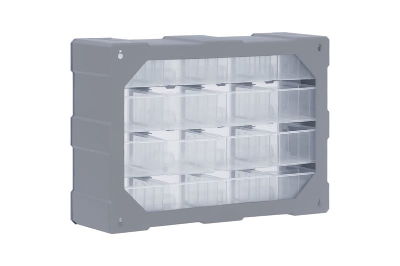 Sortimentskap med 16 mellomstore skuffer 52x16x37 cm - Grå - Hus & oppussing - Verktøy & maskiner - Oppbevaring verktøy