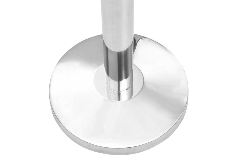 Avsperringsstolper med bånd 4 stk rustfritt stål sølv - Silver - Hus & oppussing - Bygg - Spiker, skrue & innfesting