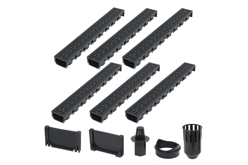 Dreneringskanaler 6 stk plast 6 m - Hus & oppussing - Bygg - Støping & husgrunn