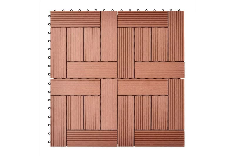 11stk 30 x 30 cm Brune Terrassefliser WPC 1 m² - Hus & oppussing - Bygg - Tre & virke - Heller & terrassevirke - Kompositthelle
