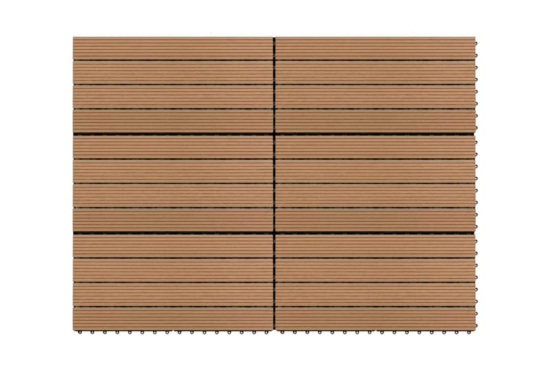 Terrassebord 6 stk WPC 60x30 cm 1,08 m² brun - Brun - Utegulv & tregulv - Verandagulv & terrassebord - Treheller & trefliser balkong - Kompositthelle