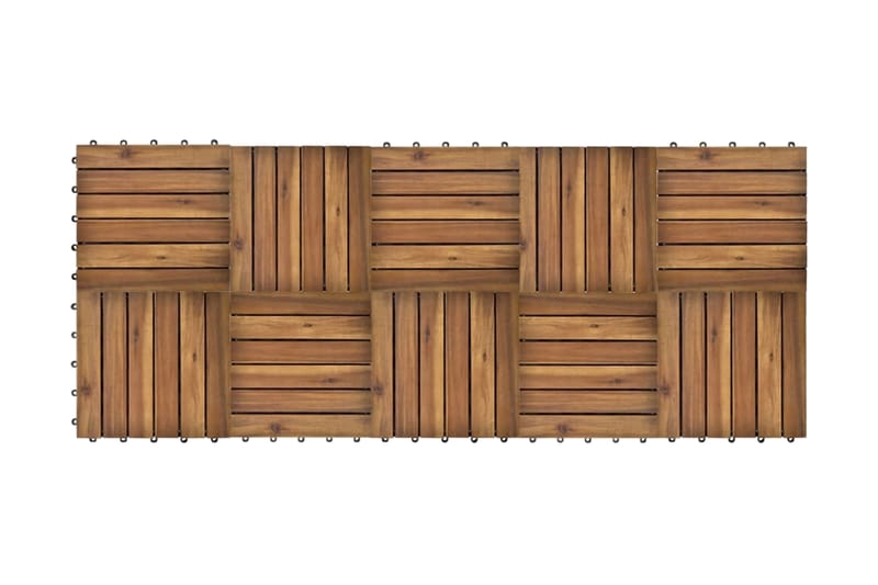 10stk Akasie Terrassefliser 30 x 30 cm Vertikal Mønster - Hus & oppussing - Bygg - Tre & virke - Heller & terrassevirke - Trehelle & gulvhelle