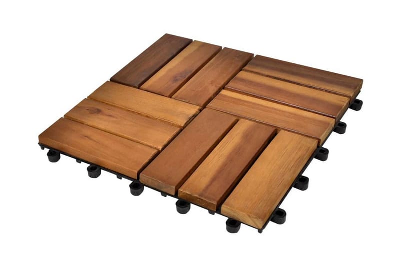 10stk Akasie Terrassefliser 30 x 30 cm - Hus & oppussing - Bygg - Tre & virke - Heller & terrassevirke - Trehelle & gulvhelle